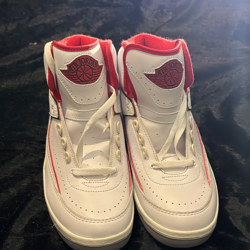 Adult Jordan Nike air white and Red High-Top Sneakers